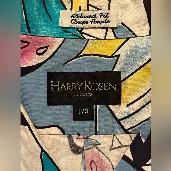 Classic Vintage Harry Rosen floral button down shirt size large L - Picture 2 of 2